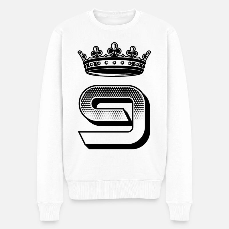 9 Couronne de numéros - Pull Premium bio Homme - blanc