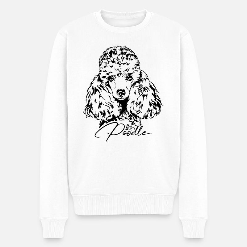POODLE Miniature Standard Hundeportrait Wilsigns - Männer Premium Bio Pullover - Weiß