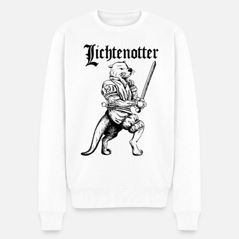 Lichtenotter Otter historisches Fechten - Männer Premium Bio Pullover - Weiß
