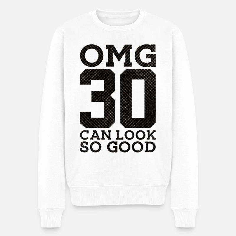 30. GEBURTSTAG HOT 30 SEXY - Männer Premium Bio Pullover - Weiß