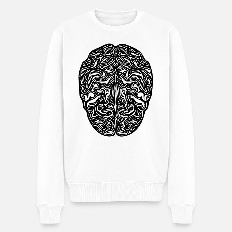Gehirn - Anatomischer Vector - Männer Premium Bio Pullover - Weiß