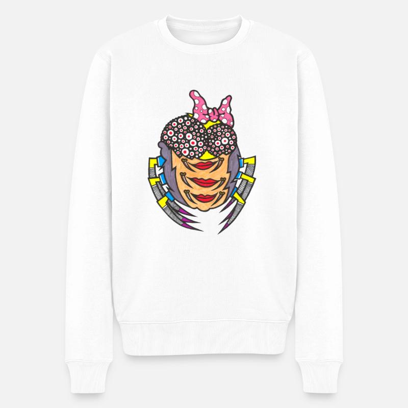 Spinnen Frau - Männer Premium Bio Pullover - Weiß