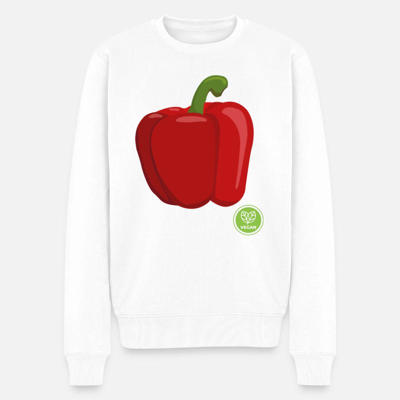 Paprika - Männer Premium Bio Pullover - Weiß