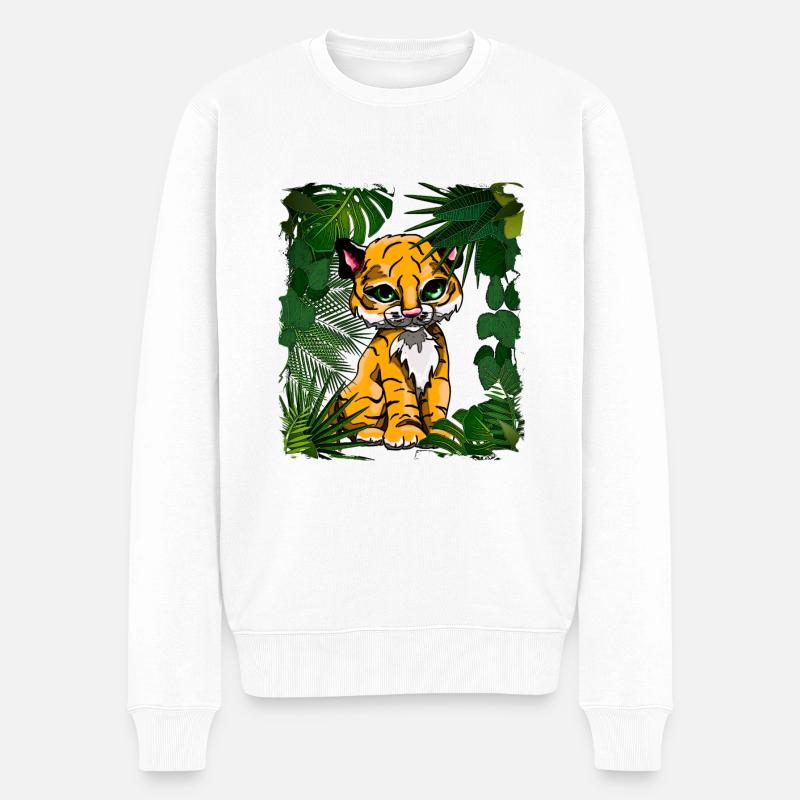 Tigerbaby | Yolo-Artwork - Männer Premium Bio Pullover - Weiß