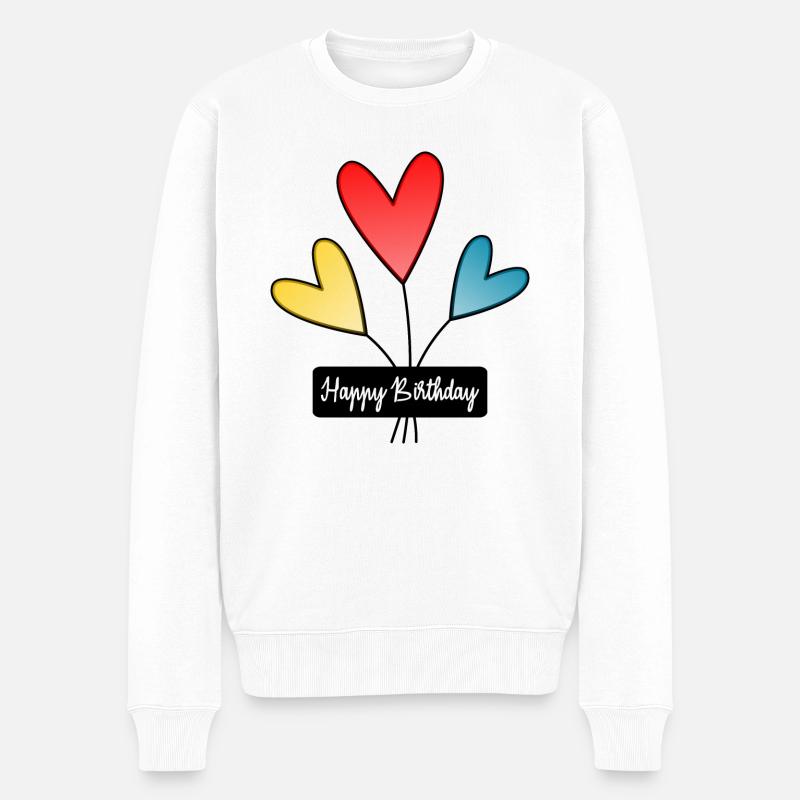 HAPPY BIRTHDAY. ANNIVERSAIRE - Pull Premium bio Homme - blanc