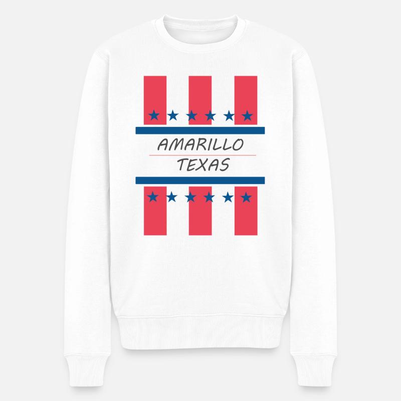 Amarillo Texas - Männer Premium Bio Pullover - Weiß