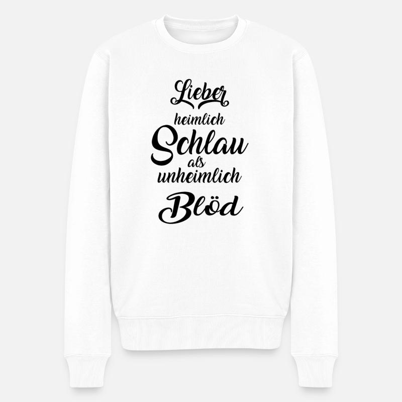 heimlich schlau - Männer Premium Bio Pullover - Weiß