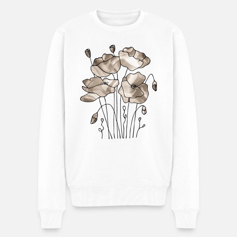 Blumen - Männer Premium Bio Pullover - Weiß