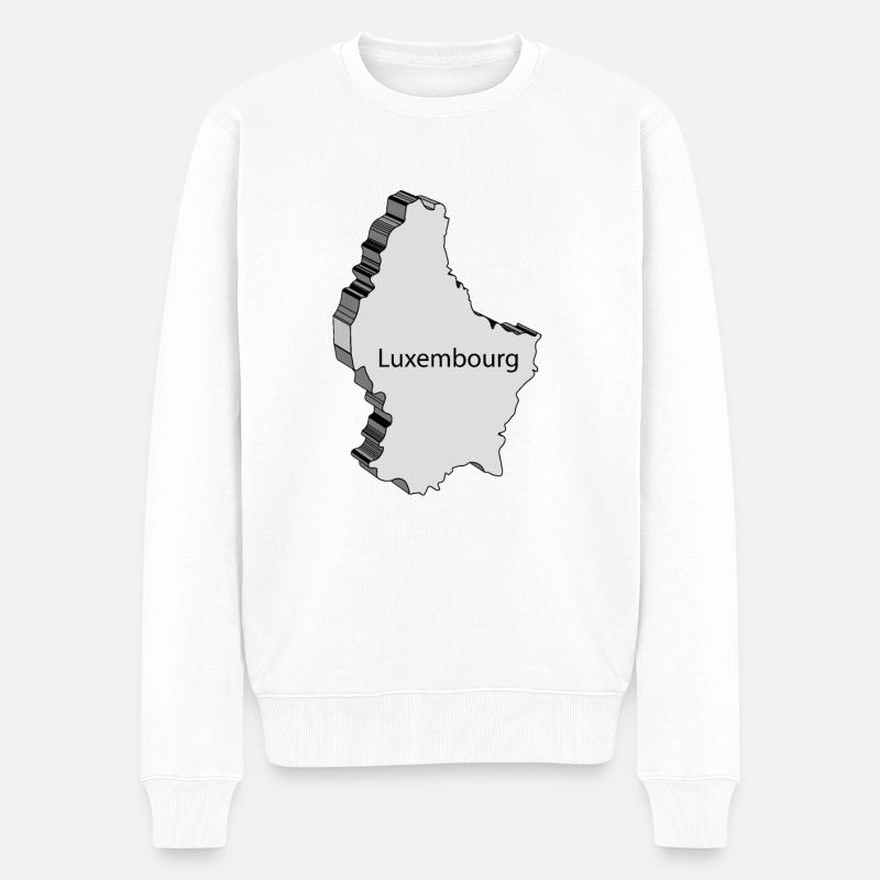 Carte 3D du Luxembourg - Pull Premium bio Homme - blanc