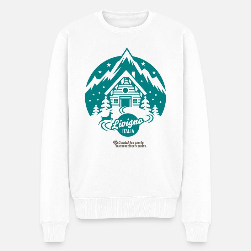 Livigno - Männer Premium Bio Pullover - Weiß