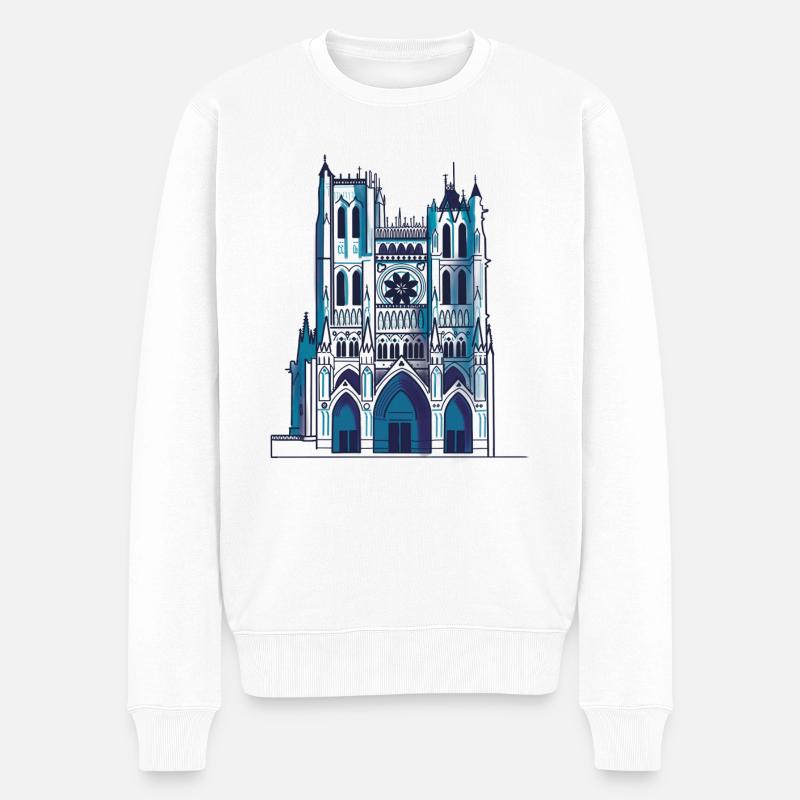 Cathédrale d’Amiens - Pull Premium bio Homme - blanc