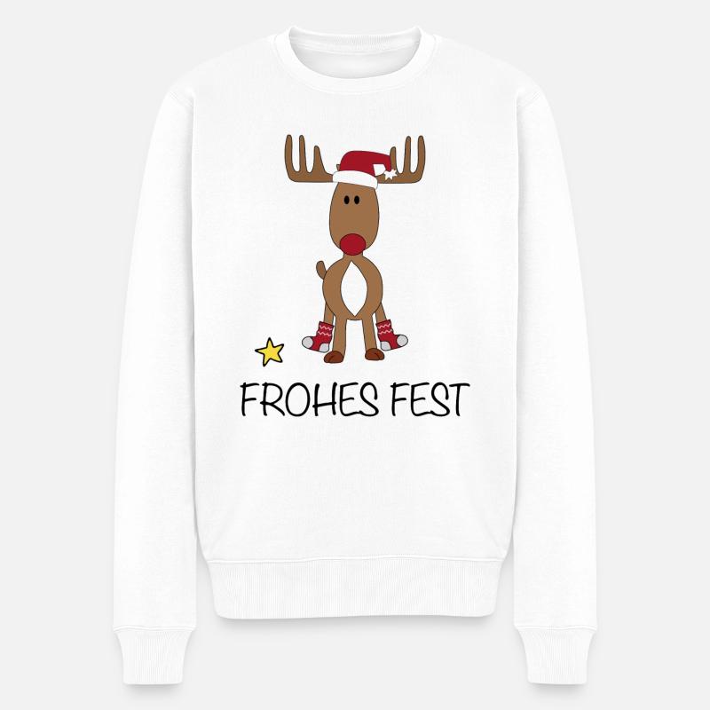 Frohes Fest - Männer Premium Bio Pullover - Weiß