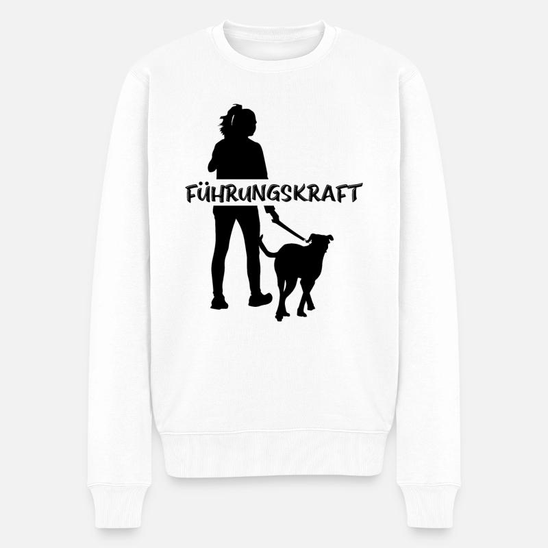 Dog Hund - Männer Premium Bio Pullover - Weiß