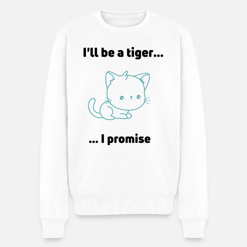 Sei ein Tiger - Männer Premium Bio Pullover - Weiß
