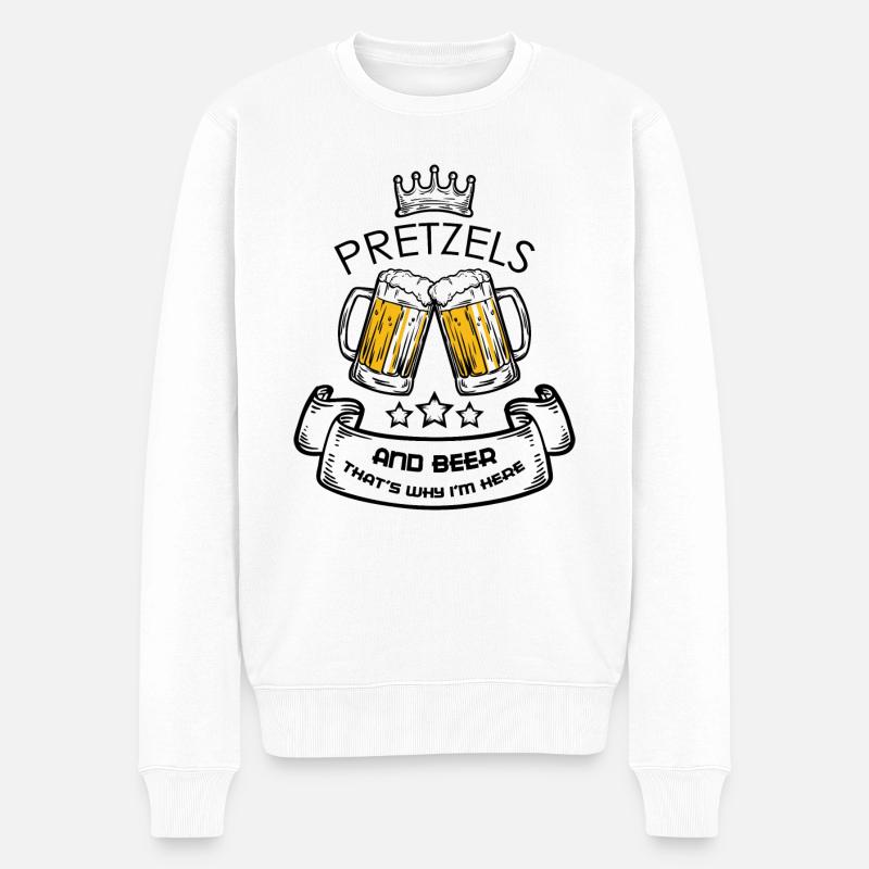 Bière Vin Whisky Schnaps Alcool - Pull Premium bio Homme - blanc