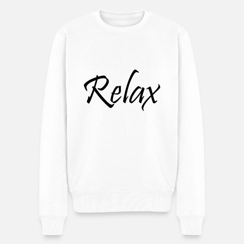 Entspannen - Männer Premium Bio Pullover - Weiß