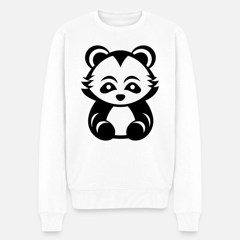 panda roux - Pull Premium bio Homme - blanc