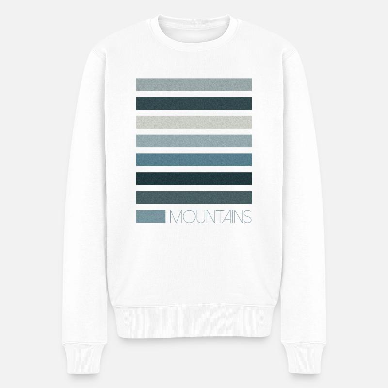Toutes les couleurs - Montagnes - Pull Premium bio Homme - blanc