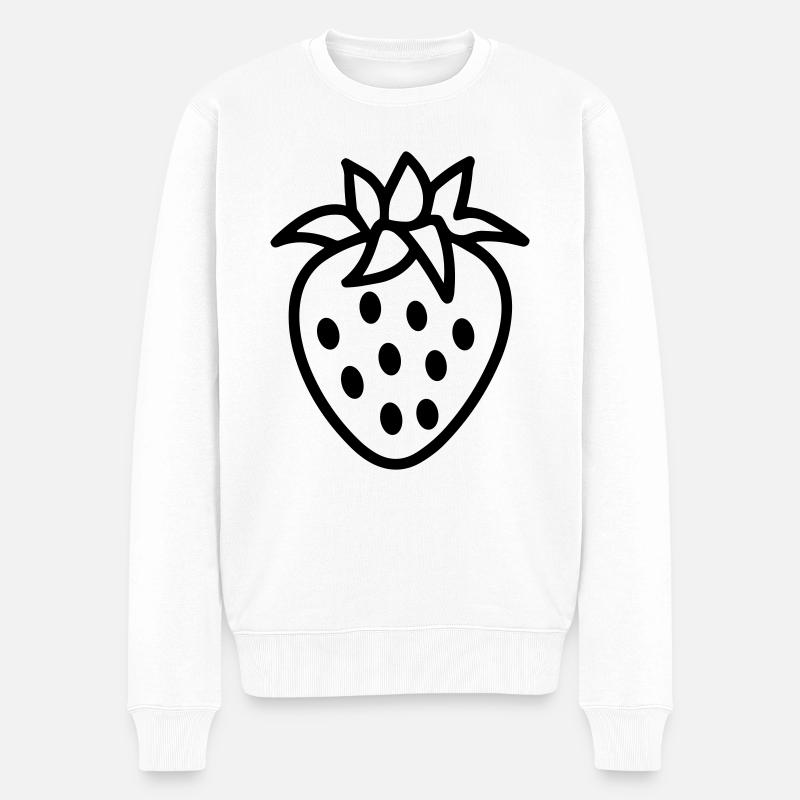 fraise - Pull Premium bio Homme - blanc