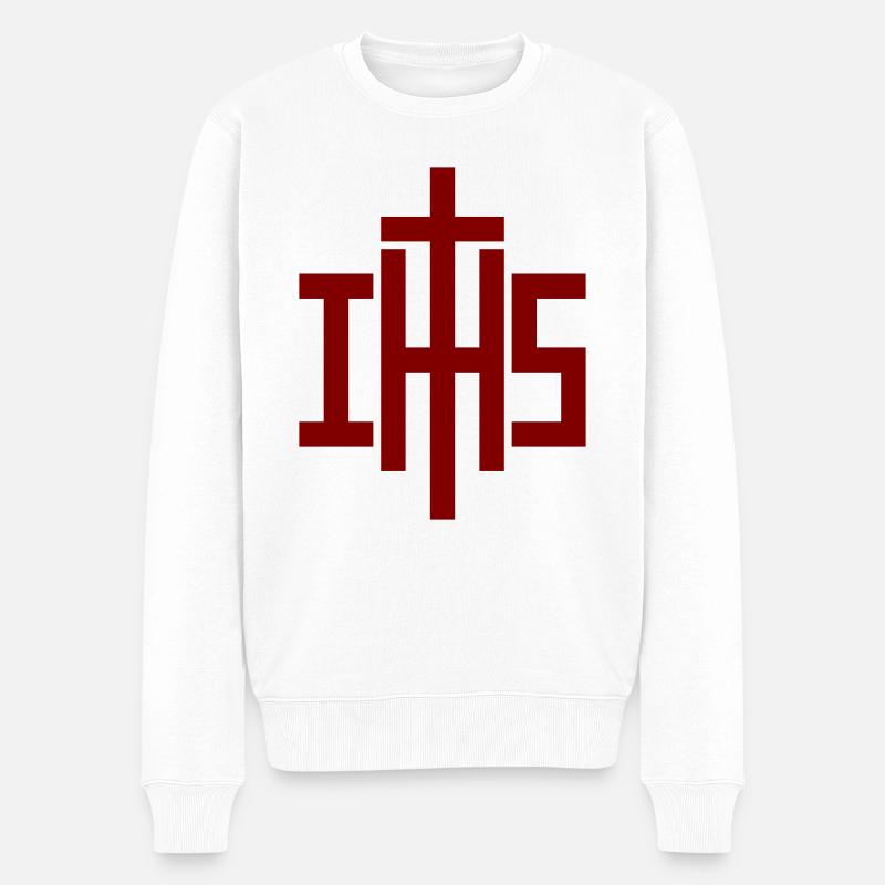 IHS - Männer Premium Bio Pullover - Weiß