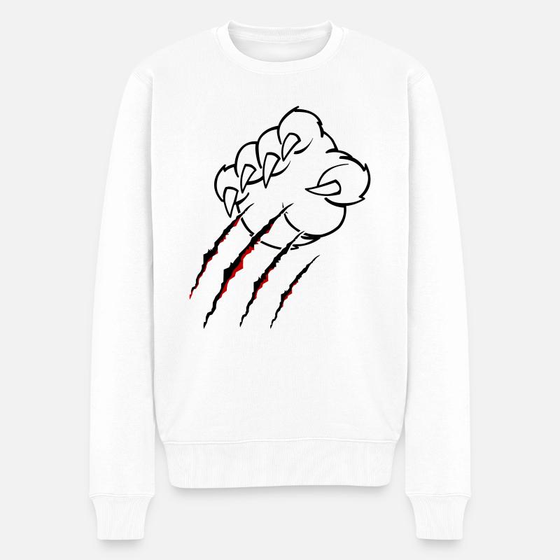 animal krallen - Männer Premium Bio Pullover - Weiß