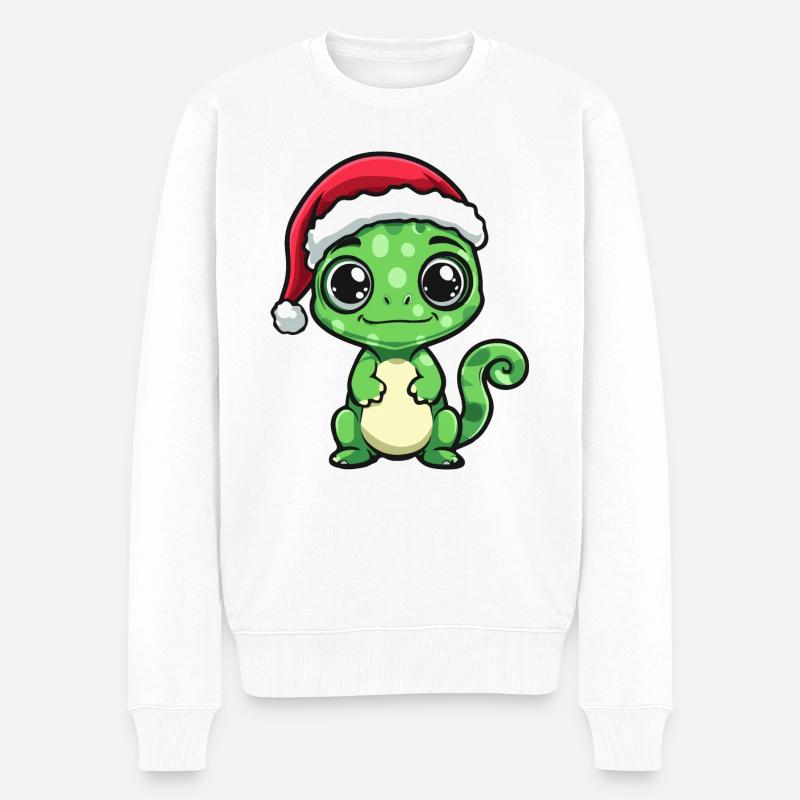 Faultier Weihnachten - Männer Premium Bio Pullover - Weiß