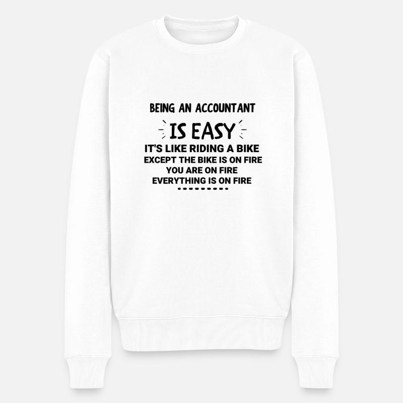 Buchhalter sein - Buchhaltung, Buchhaltergeschenk - Männer Premium Bio Pullover - Weiß