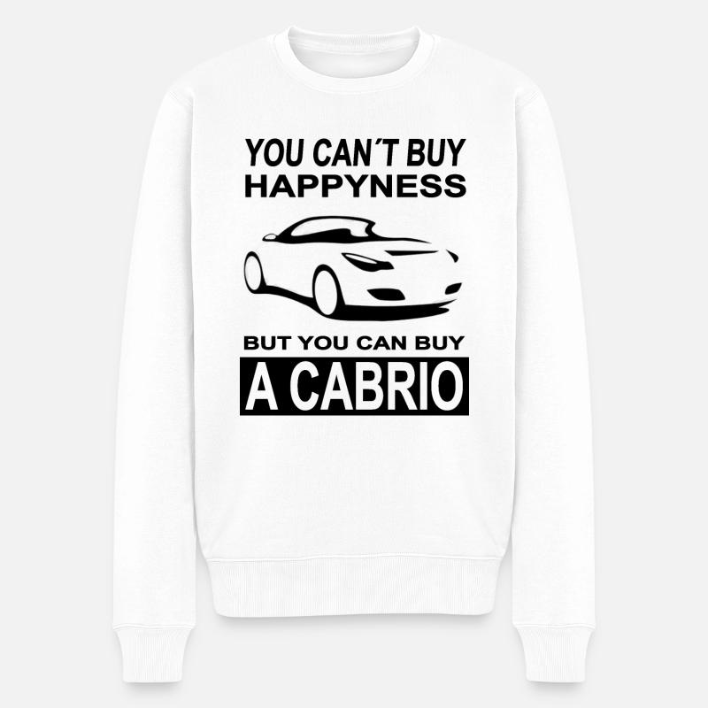 Cabrio fahren Cabriofahrer Sportwagen Geschenk - Männer Premium Bio Pullover - Weiß
