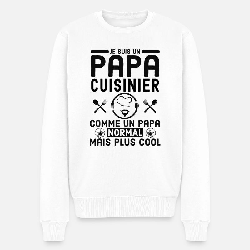 Papa cuisinier 1 - Pull Premium bio Homme - blanc