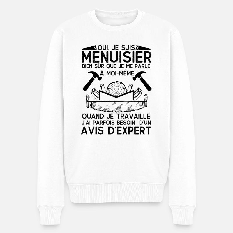 Humour Menuisier 2 - Pull Premium bio Homme - blanc