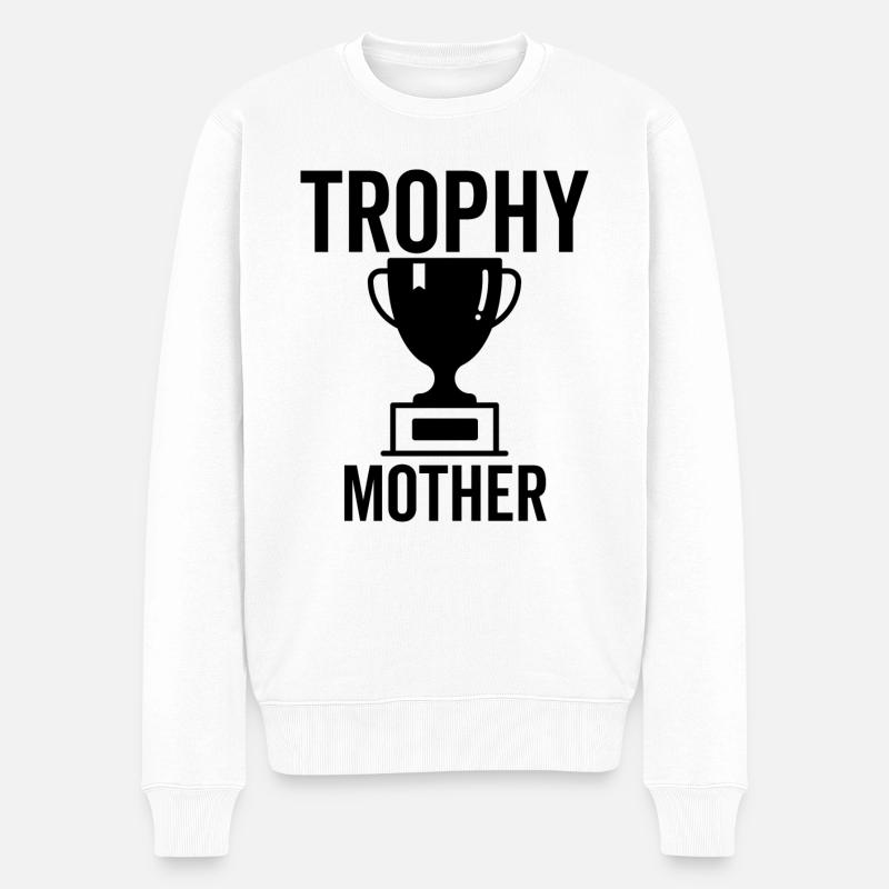 Trophäe Mutter - Männer Premium Bio Pullover - Weiß