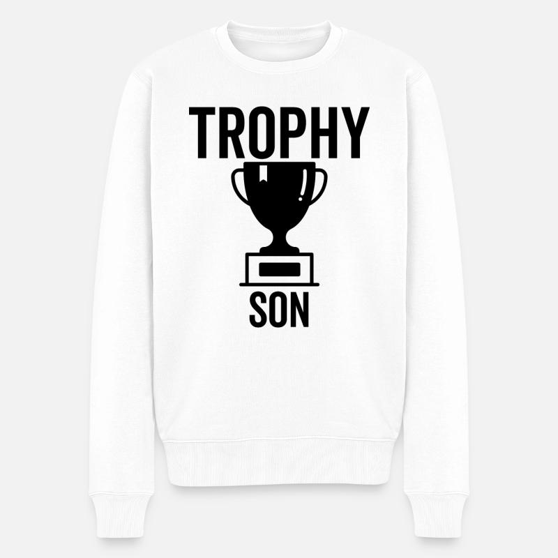 Trophäe Sohn - Männer Premium Bio Pullover - Weiß