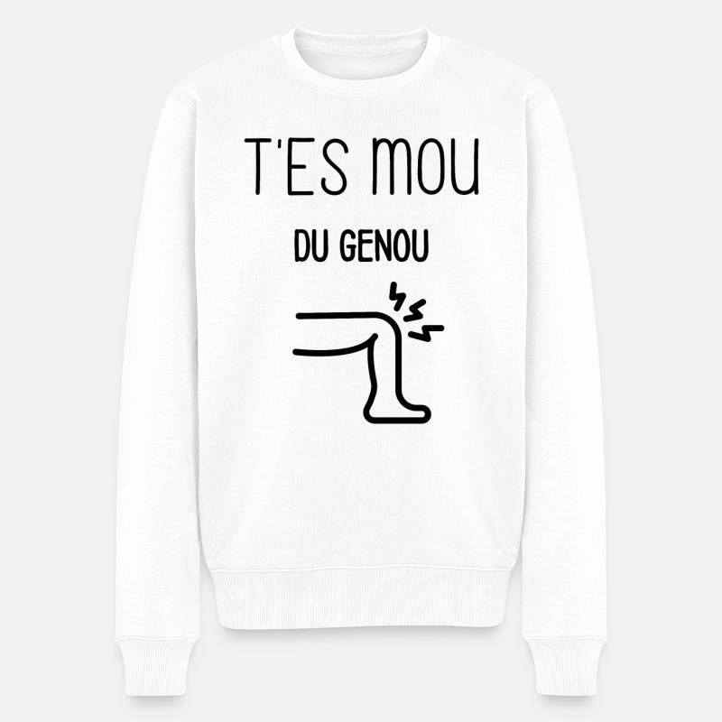 T'es mou du genou - Pull Premium bio Homme - blanc