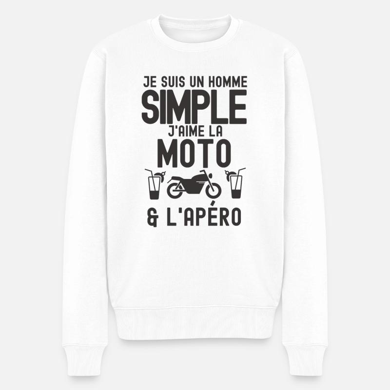 moto et apéritif 1 - Pull Premium bio Homme - blanc
