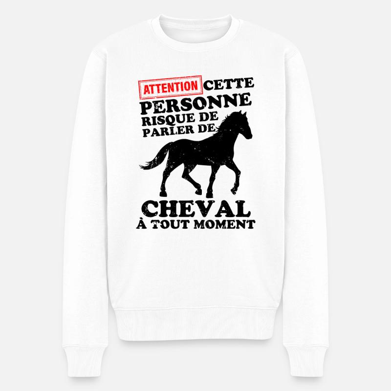 humour cheval cavalier 1 - Pull Premium bio Homme - blanc
