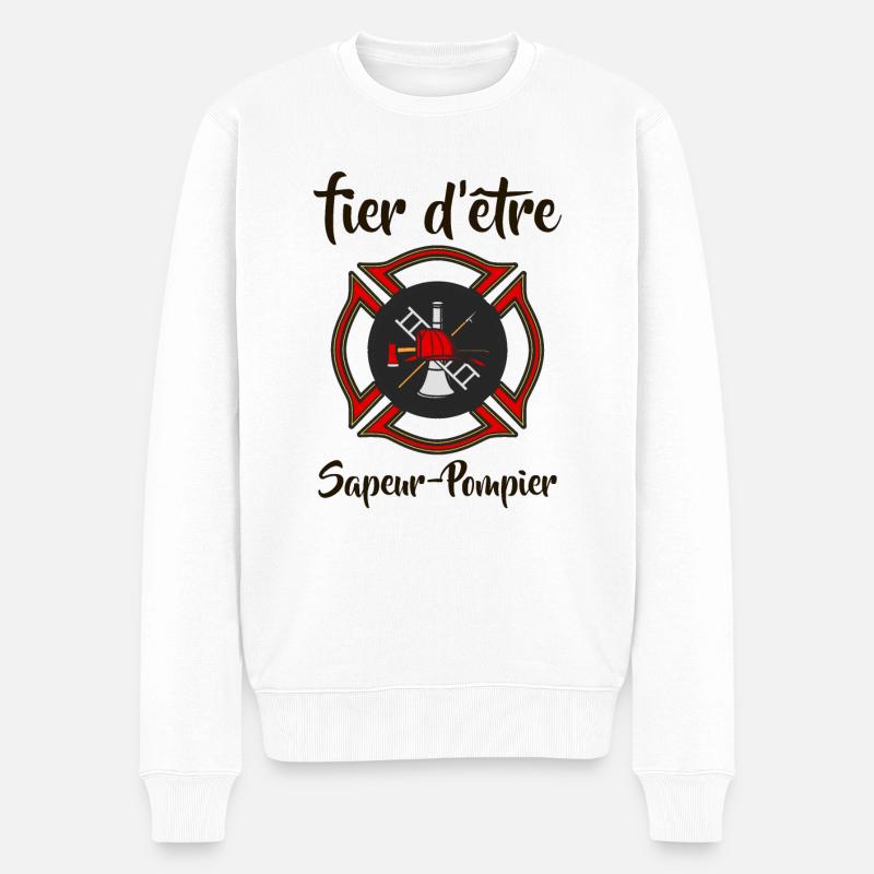 sapeur pompier 1 - Pull Premium bio Homme - blanc