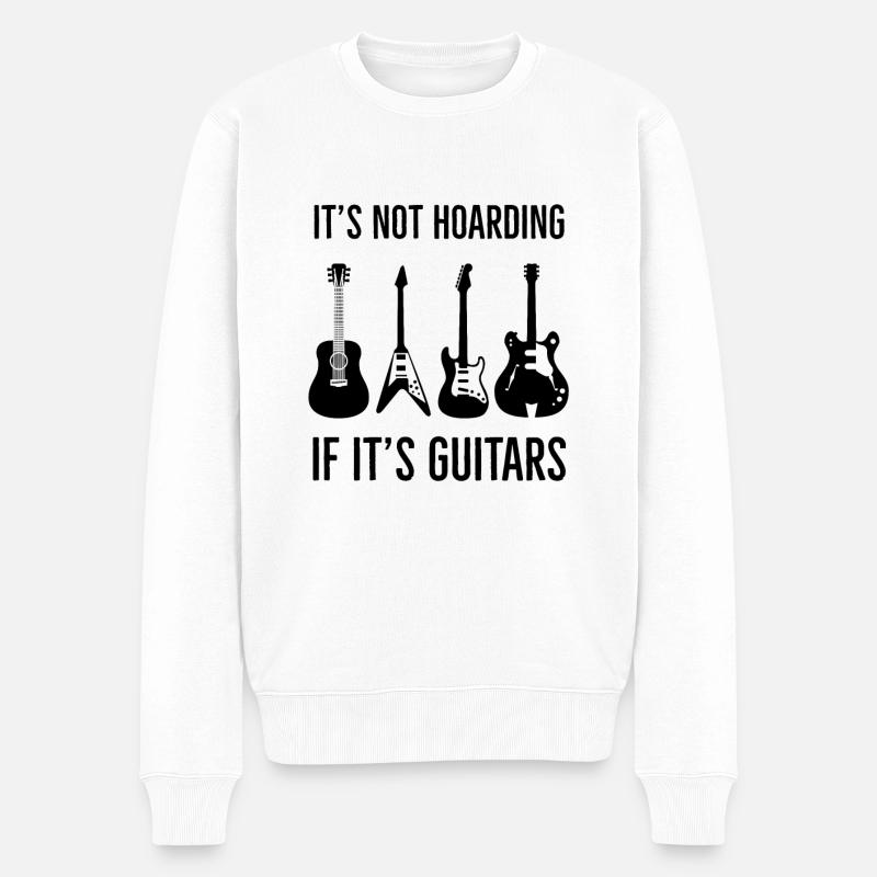 Funny guitar - Pull Premium bio Homme - blanc