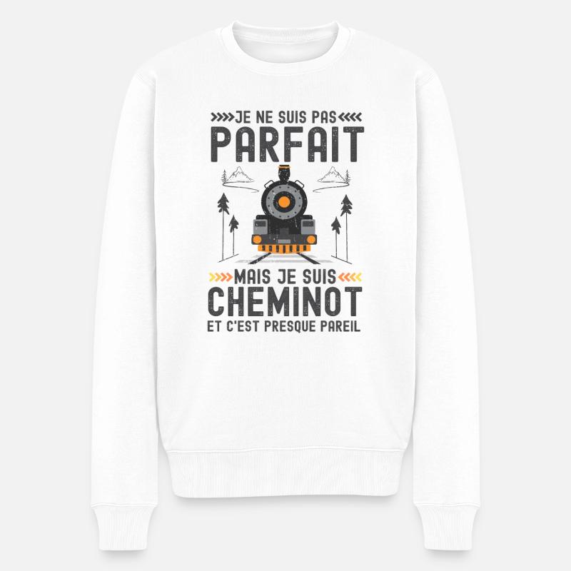 cheminot 4 - Pull Premium bio Homme - blanc