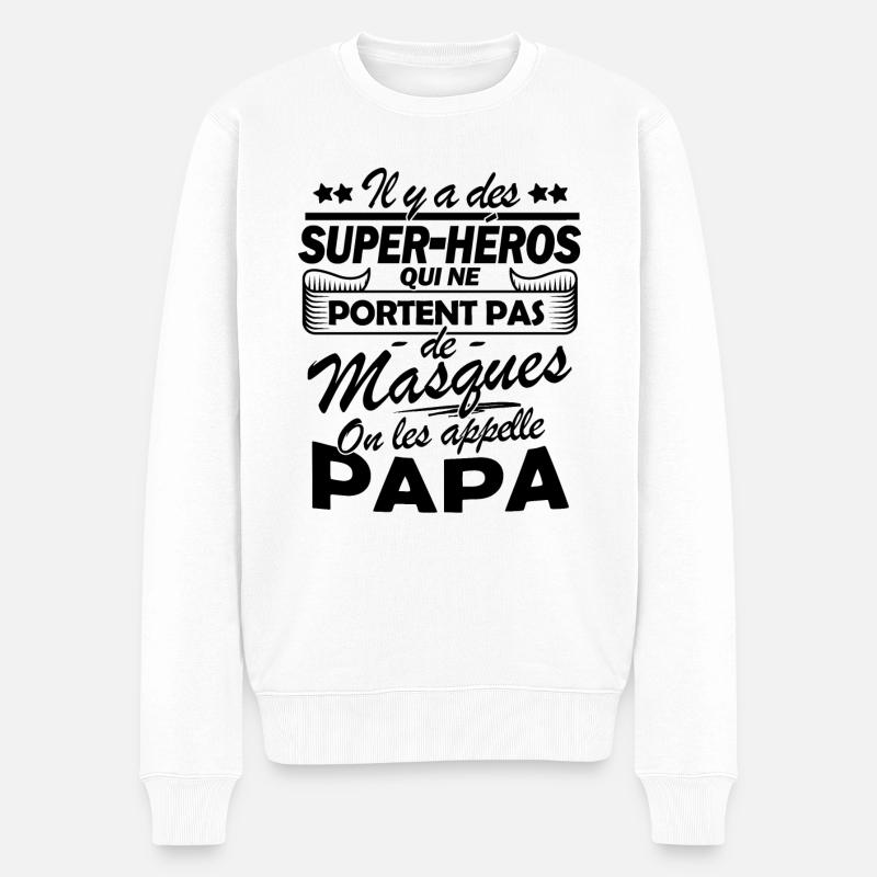 Super papa 1 - Pull Premium bio Homme - blanc