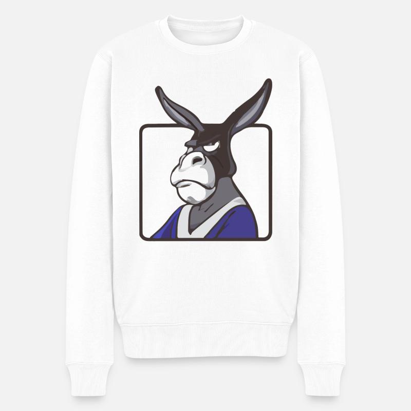 Zok der mürrische Esel - Männer Premium Bio Pullover - Weiß