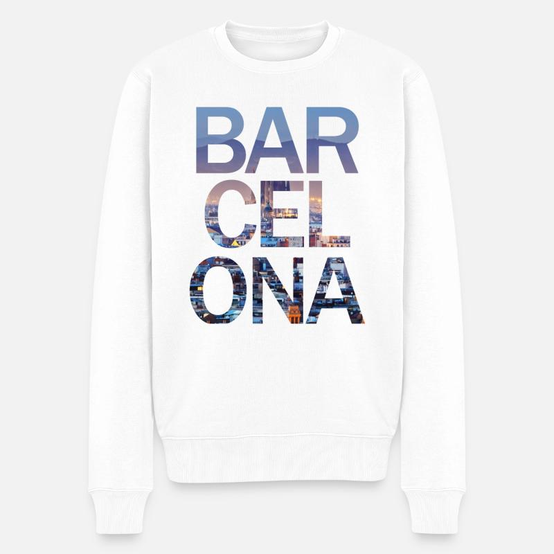 BARCELONA - Pull Premium bio Homme - blanc