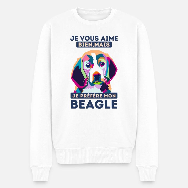 je préfère mon beagle - Pull Premium bio Homme - blanc