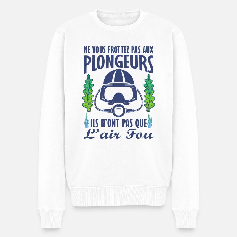 humour plongeur - Pull Premium bio Homme - blanc