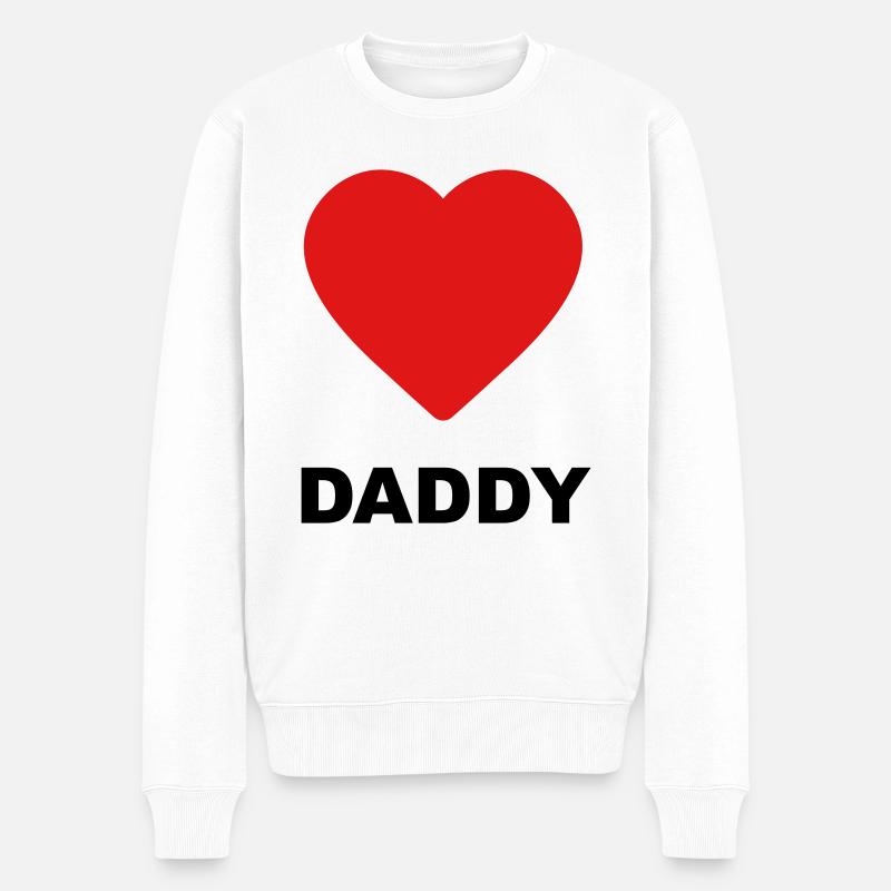 Süßes "Daddy" Design für Sie - Männer Premium Bio Pullover - Weiß