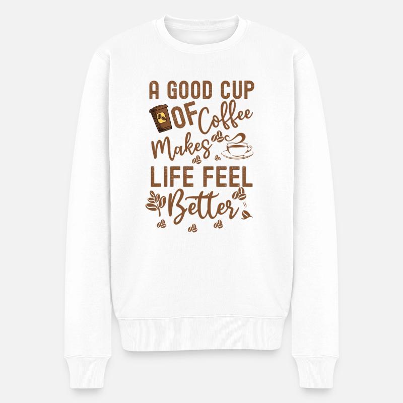 Cup Coffee funny - Pull Premium bio Homme - blanc