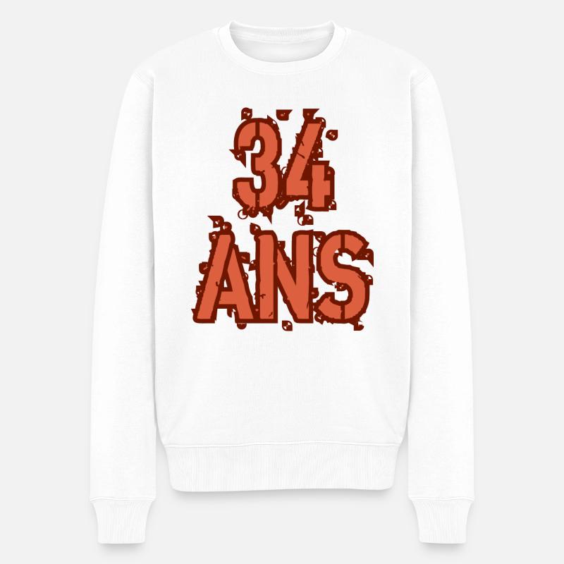 34 ANS - Pull Premium bio Homme - blanc