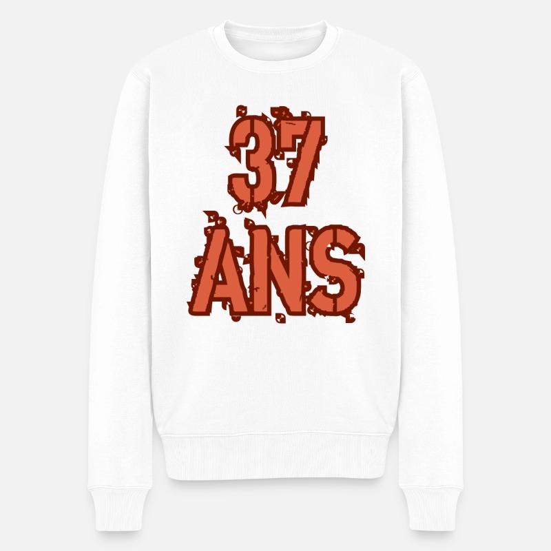 37 ANS - Pull Premium bio Homme - blanc