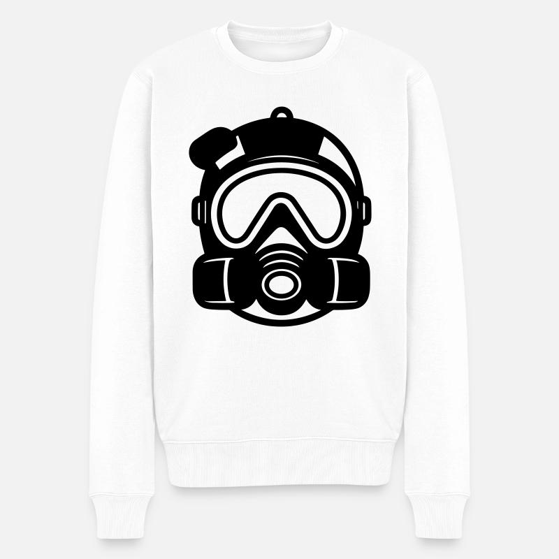 Gasmaske - Männer Premium Bio Pullover - Weiß