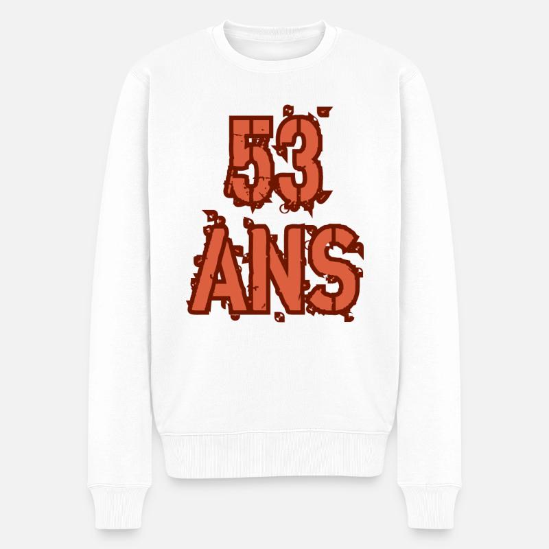 53 ANS - Pull Premium bio Homme - blanc