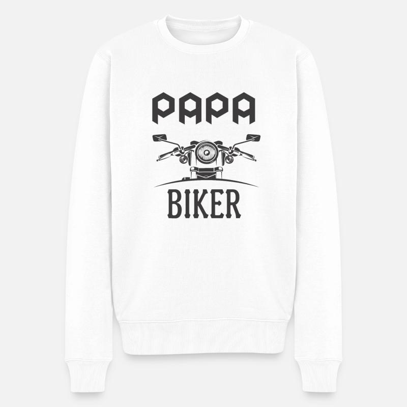 Papa biker motard - Pull Premium bio Homme - blanc